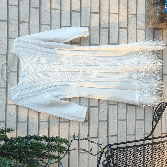 White Sweater Dress - Picture 2 of 10